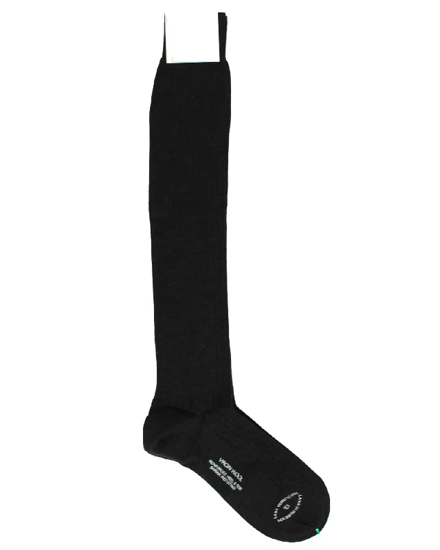 Cesare Attolini Wool Socks Black US 12 - EUR 46 - Over The Calf