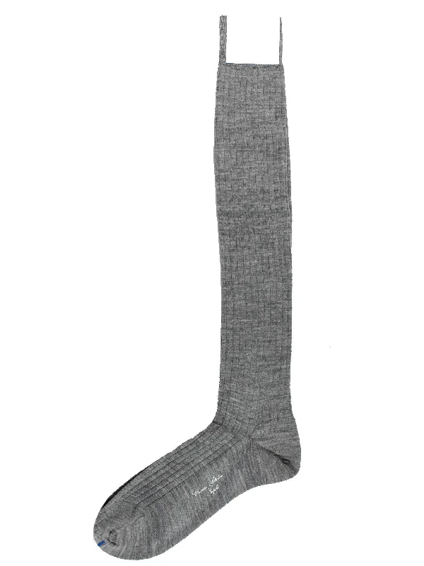 Cesare Attolini Wool Socks US 11.5 / EUR 45 Gray - Over The Calf SALE