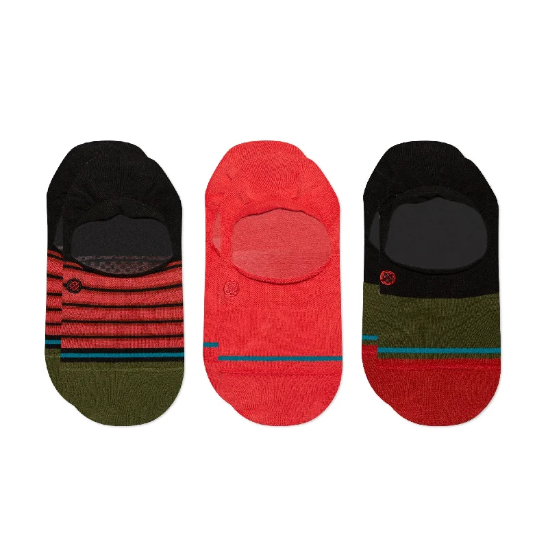 RED FADE NO SHOW SOCK 3 PACK