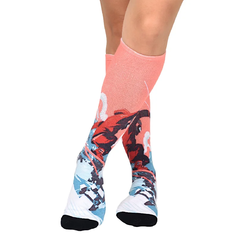 Sierra Socks Alpine Racer Pattern CoolMax Socks, Nature Collection for Men & Women Eco-Friendly Colorful Crew Socks