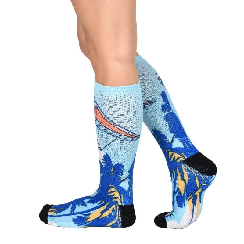 Sierra Socks Gliding Through Paradise Pattern CoolMax Socks, Nature Collection for Men & Women Eco-Friendly Crew Socks