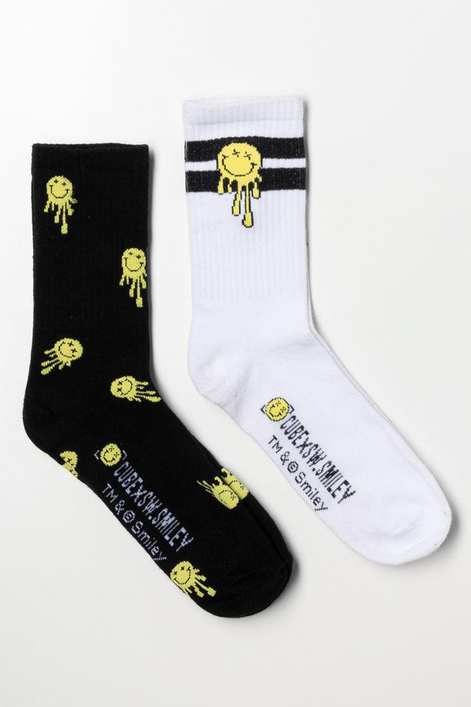 XS.W. Smiley Socks Black & White