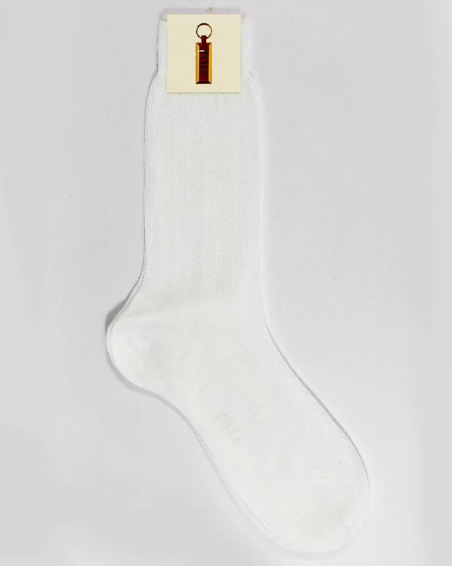 Zilli Dress Socks White US 12 - EU 46 SALE