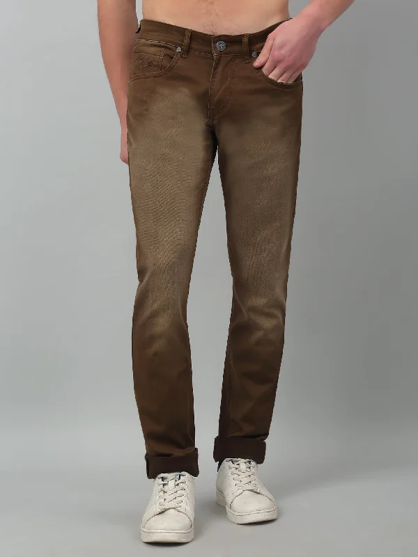 Men's Ultra Narrow fit Heavy Fade Brown  Jeans