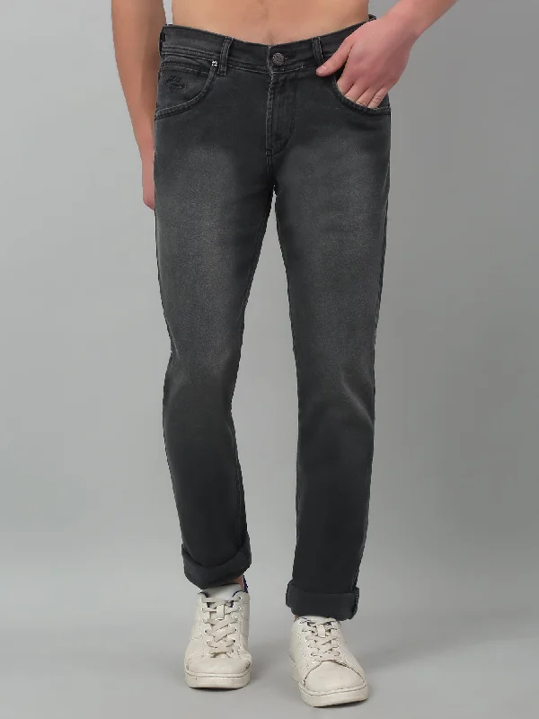 Men's Ultra Narrow fit Medium Fade Charcoal Black  Jeans