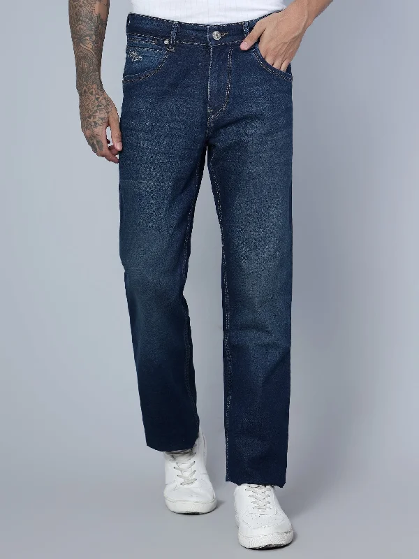 Men's Straight fit Medium Fade Dark Blue  Jeans