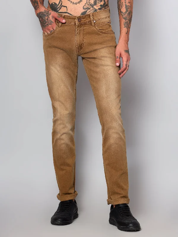 Men's Ultra Narrow fit Medium Fade Khaki  Jeans