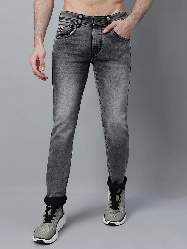 Men's Black Solid Stretchable Jeans