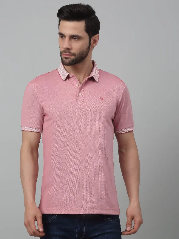 Men's Dusty Pink Polo neck Half Sleeve T-Shirt