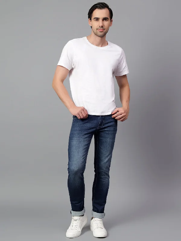 Men's Blue Solid Stretchable Jeans