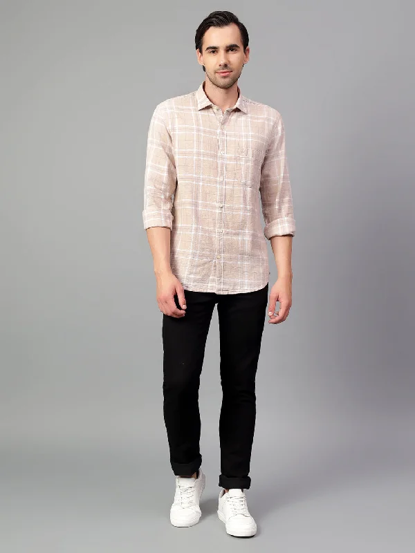 Men's Fawn Checked Full Sleeve Casual Shirt