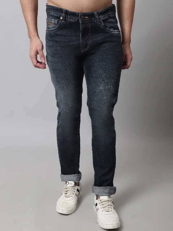 Men's Ultra Narrow fit Heavy Fade Carbon Blue  Jeans