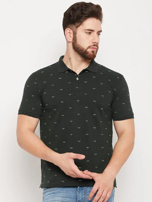 Men Green Polo T-Shirt