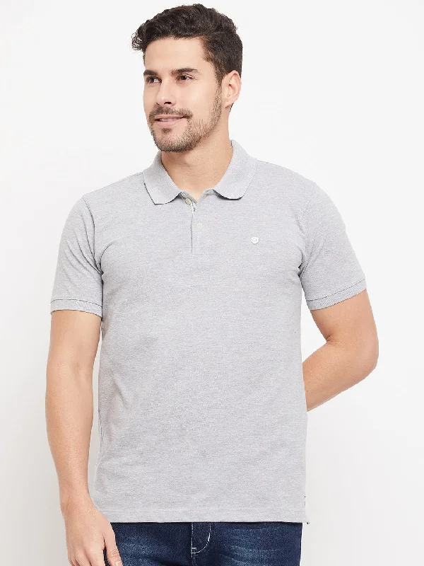 Men Grey Melange T-Shirt