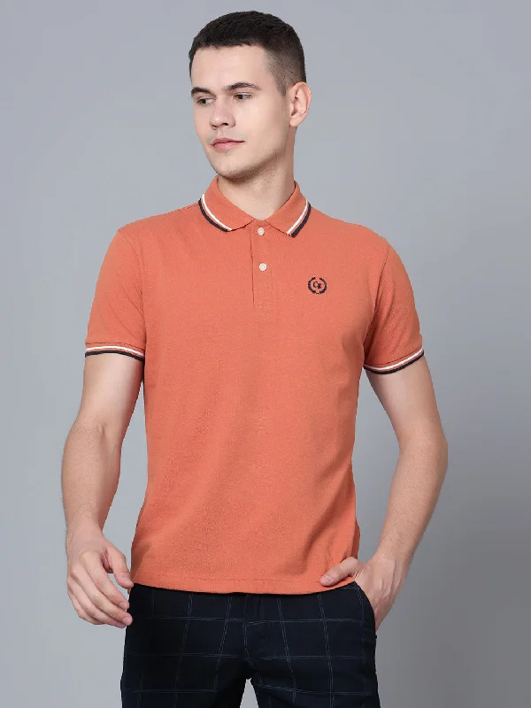 Men Light Brown Polo T-Shirt