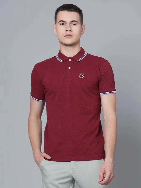 Men Maroon Polo T-Shirt