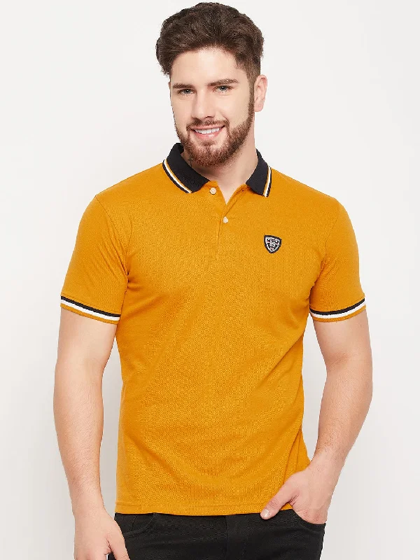 Men Mustard Polo T-Shirt