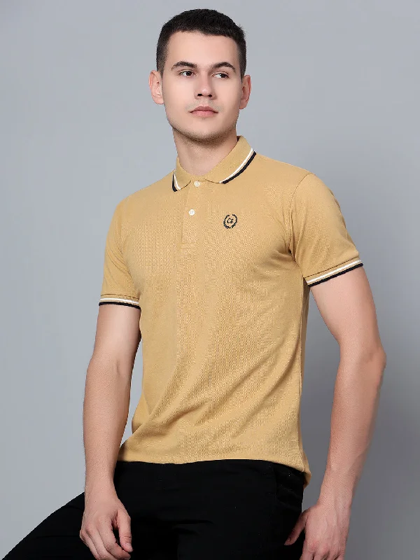 Men Mustard Polo T-Shirt