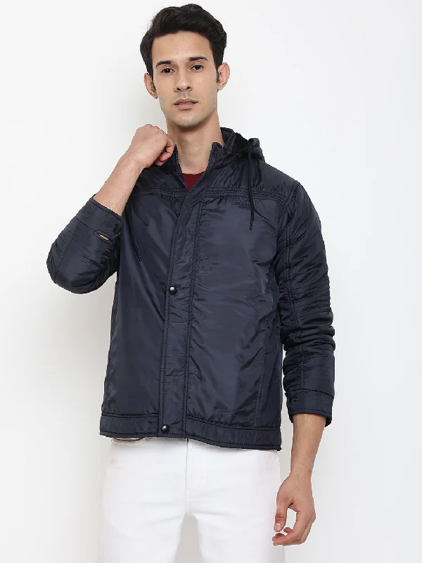 Men Navy Blue Jacket