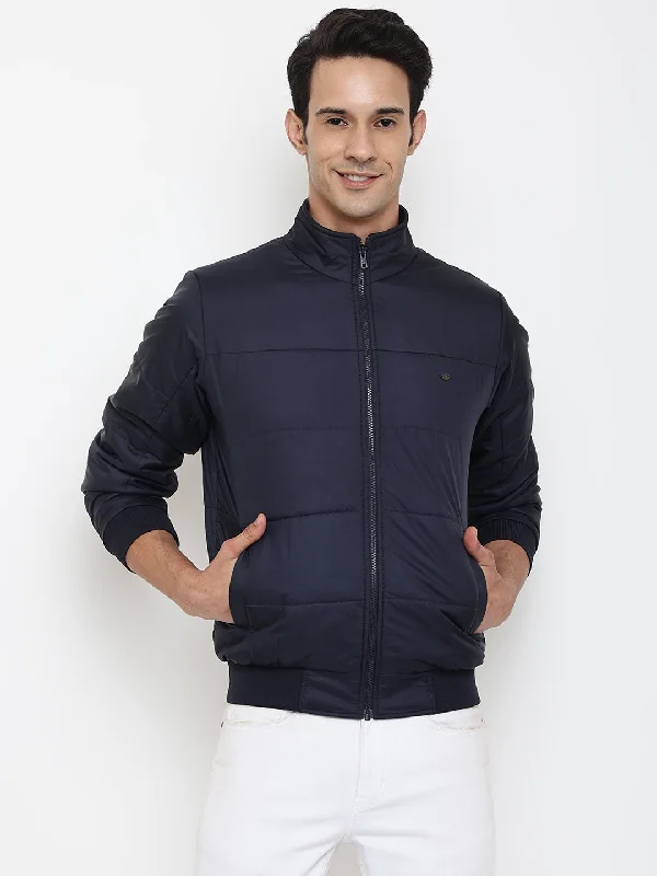 Men Navy Blue Jacket