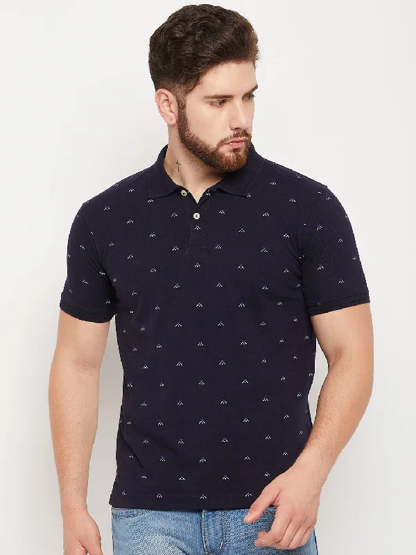 Men Navy Polo T-Shirt