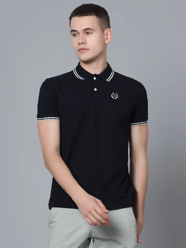 Men Navy Polo T-Shirt