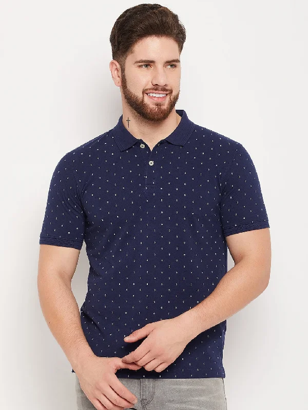 Men Navy Polo T-Shirt