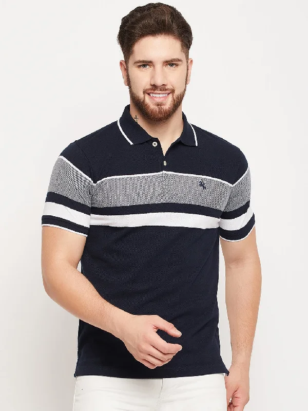 Men Navy Polo T-Shirt