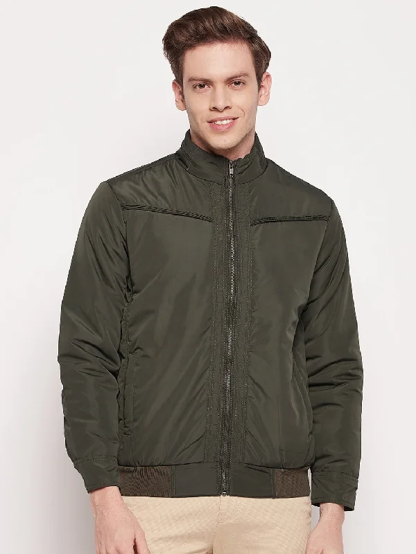 Men Olive Green Jacket