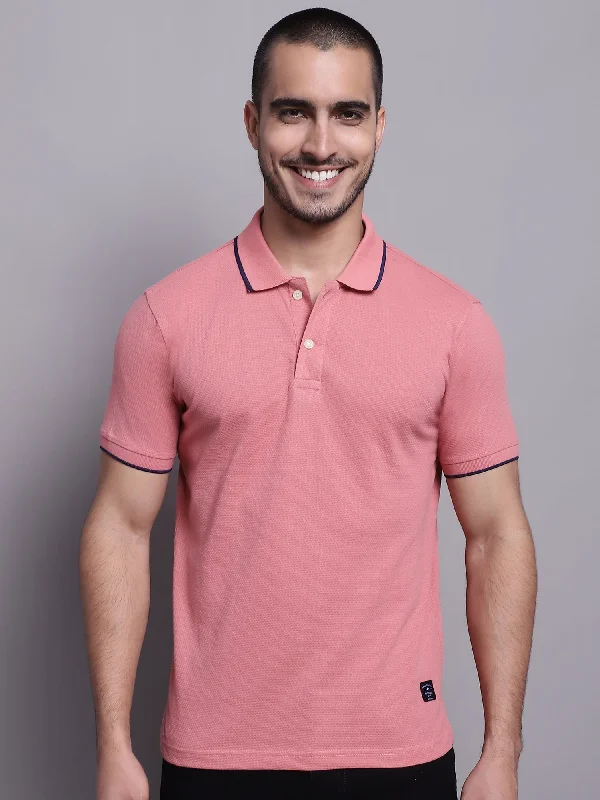 Men Pink Casual T-Shirt