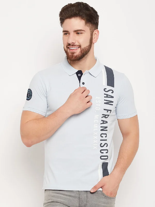 Men Sky Blue Polo T-Shirt