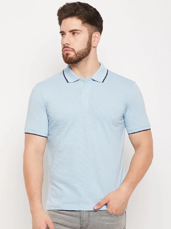 Men Sky Blue Polo T-Shirt