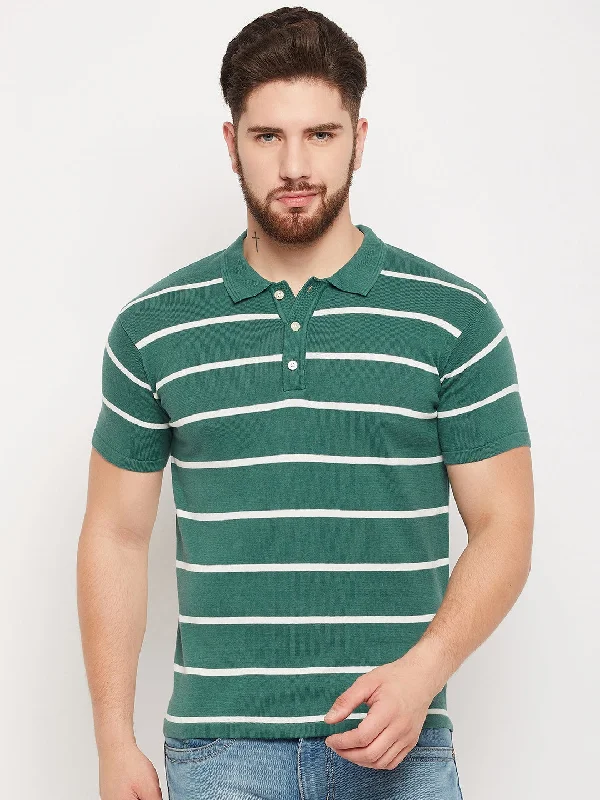 Men Teal Polo T-Shirt