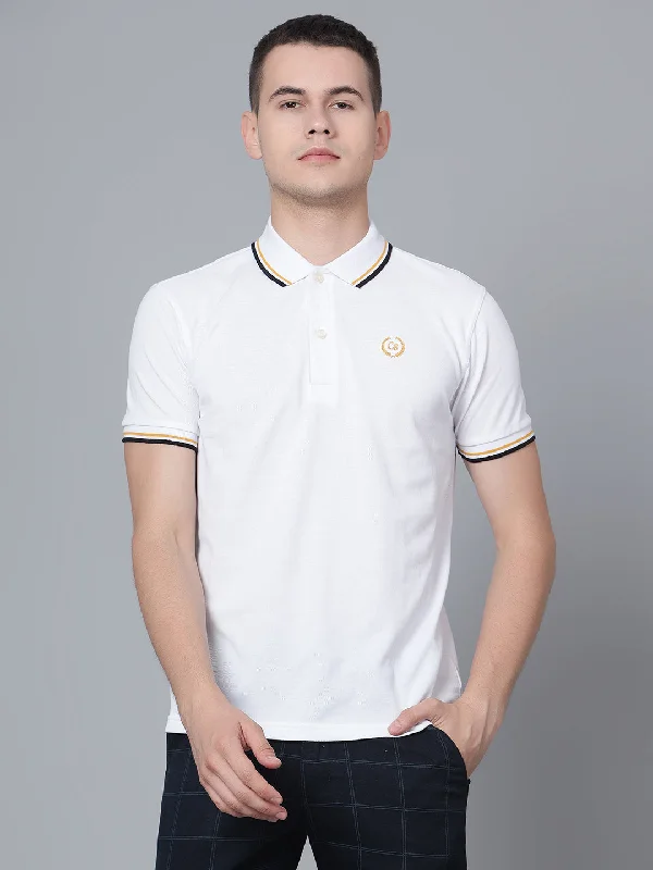 Men White Polo T-Shirt