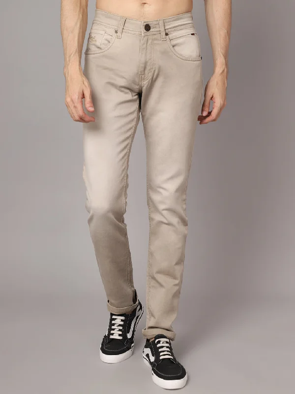 Men's Ultra Narrow fit Light Fade Beige  Jeans