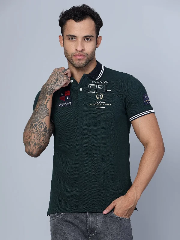 Men Dark Green Polo T-Shirt