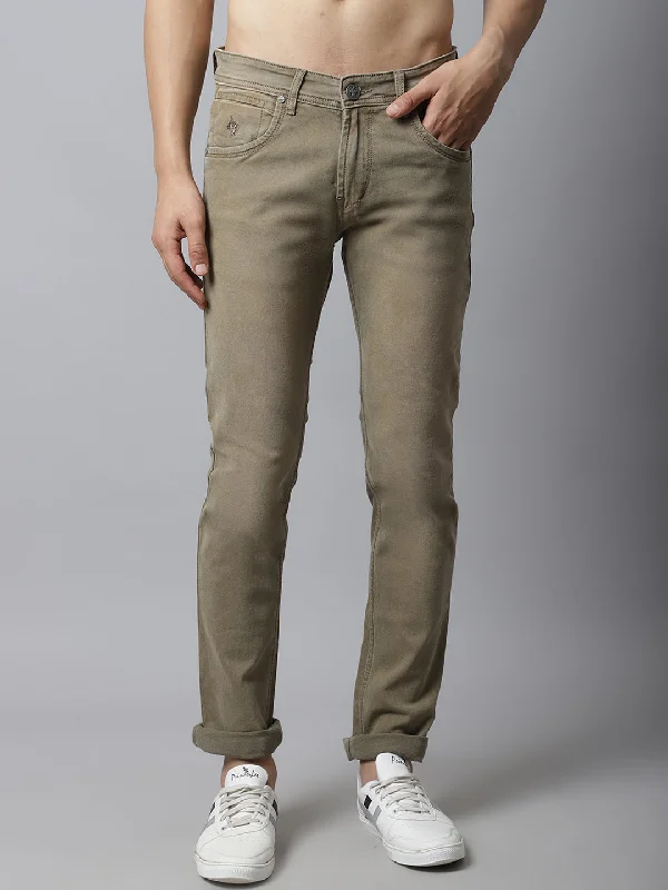 Men's Ultra Narrow fit Medium Fade Khaki  Jeans