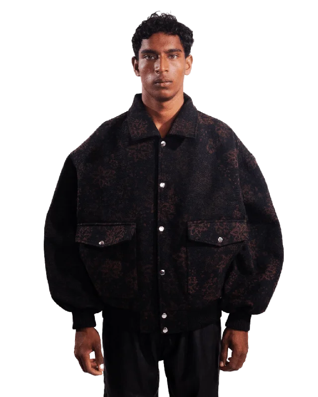 "APEX" BLOCK PRINT BOMBER JACKET