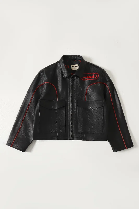 "DIL KI AWAZ" BLACK LEATHER JACKET