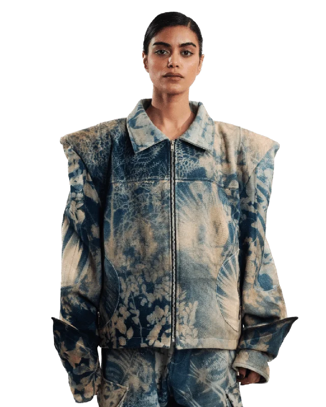 "GRANDMAS GARDEN" CYANOTYPE JACKET