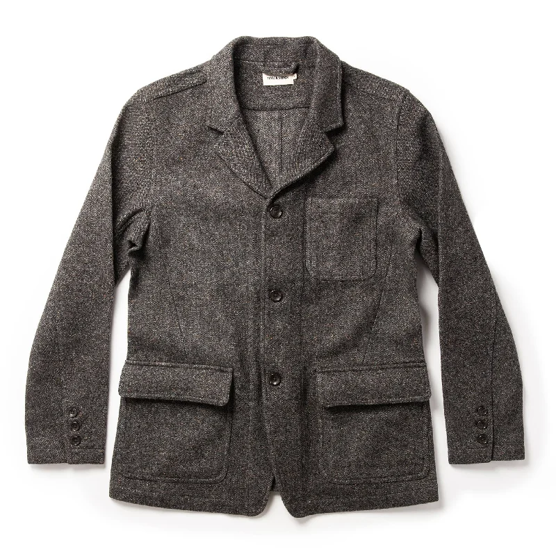 The Gibson Jacket in Charcoal Birdseye Wool