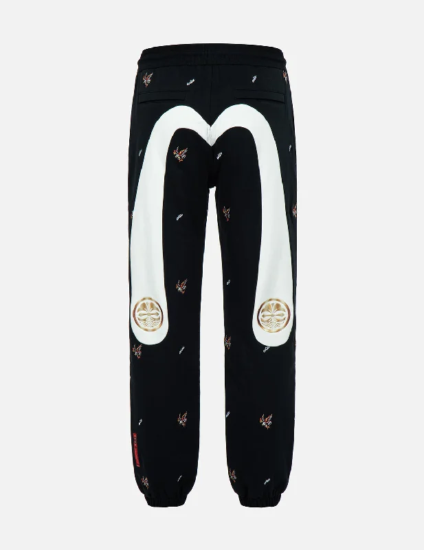 Eagle and Logo Allover Embroidery Sweatpants