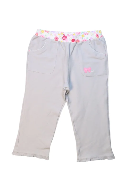 Miki House Floral Trim Sweatpants 7-8Y